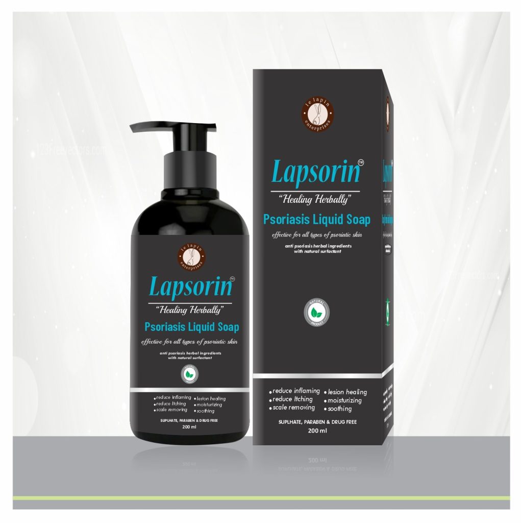 Lapsorin Psoriasis Liquid Soap – gentle Ayurvedic cleanser for psoriasis, itching & dry skin. Trusted in Bangalore & Kolkata for natural skin relief.